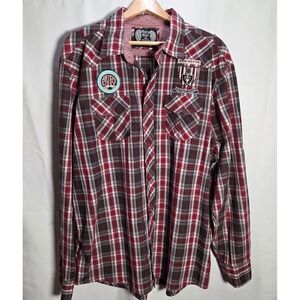 Eighty Eight Button Up LS Shirt Men's Size XXL Manchester Football Club Patch